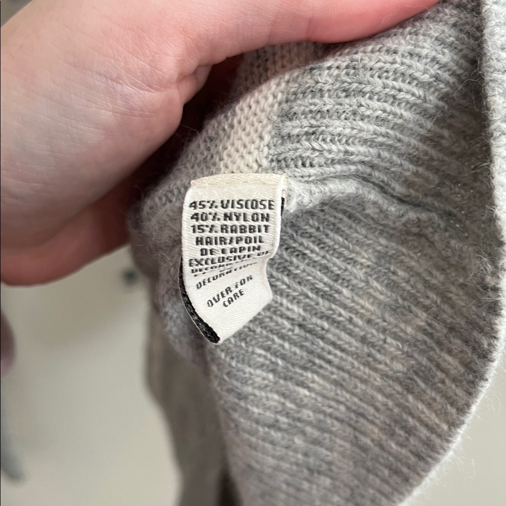 Abercrombie & Fitch Striped Cardigan Rabbit Angora Y2k 2010s Twilight Preppy - Picture 3 of 5